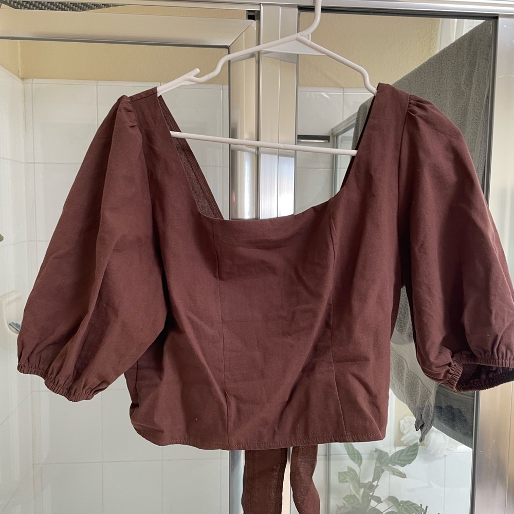 Petal & Pup Rizo Top in Chocolate Brown
